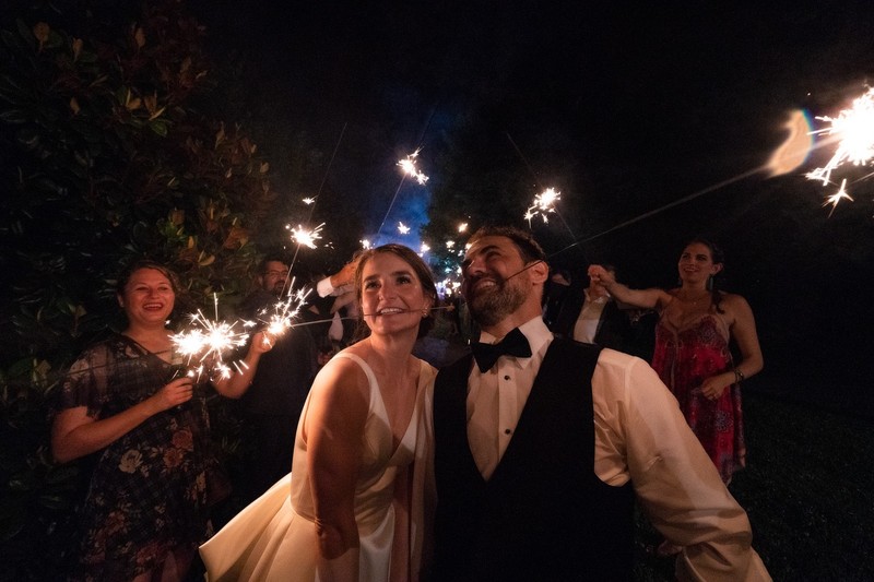 Sparkler Exit at Barn at Highpoint Farms Wedding