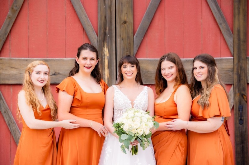 Bride and Bridesmaids at Mountain Mist Farms