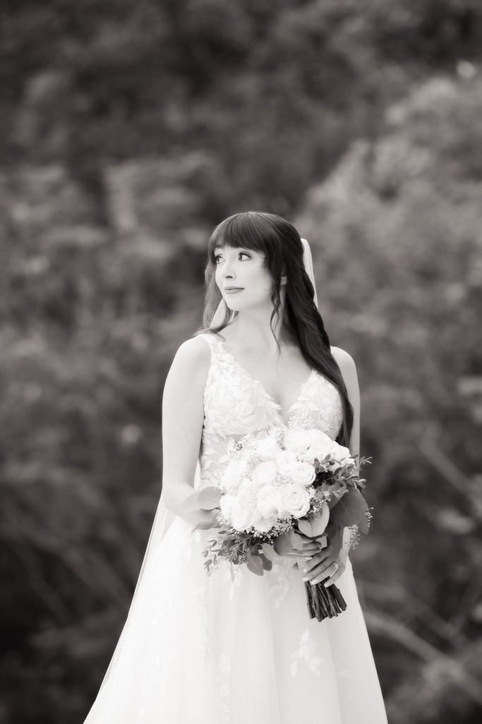 Thoughtful Bridal Portrait at Mountain Mist Farms