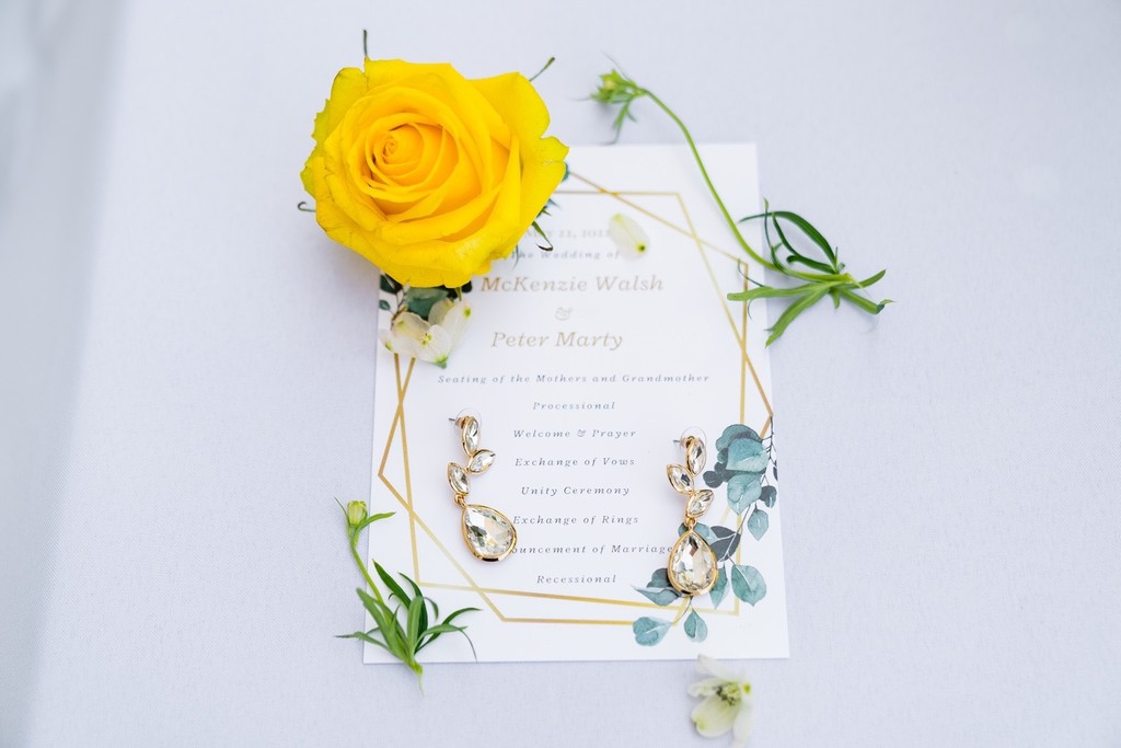 Wedding Details Flat Lay at Ramble Creek Wedding