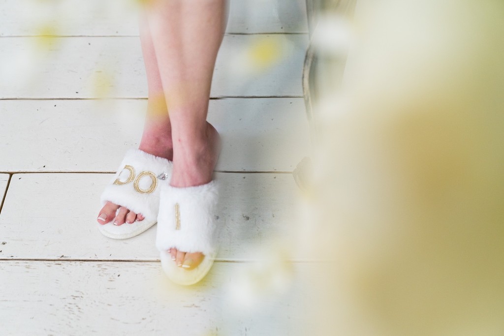 Bridal Slippers for a Ramble Creek Wedding Morning
