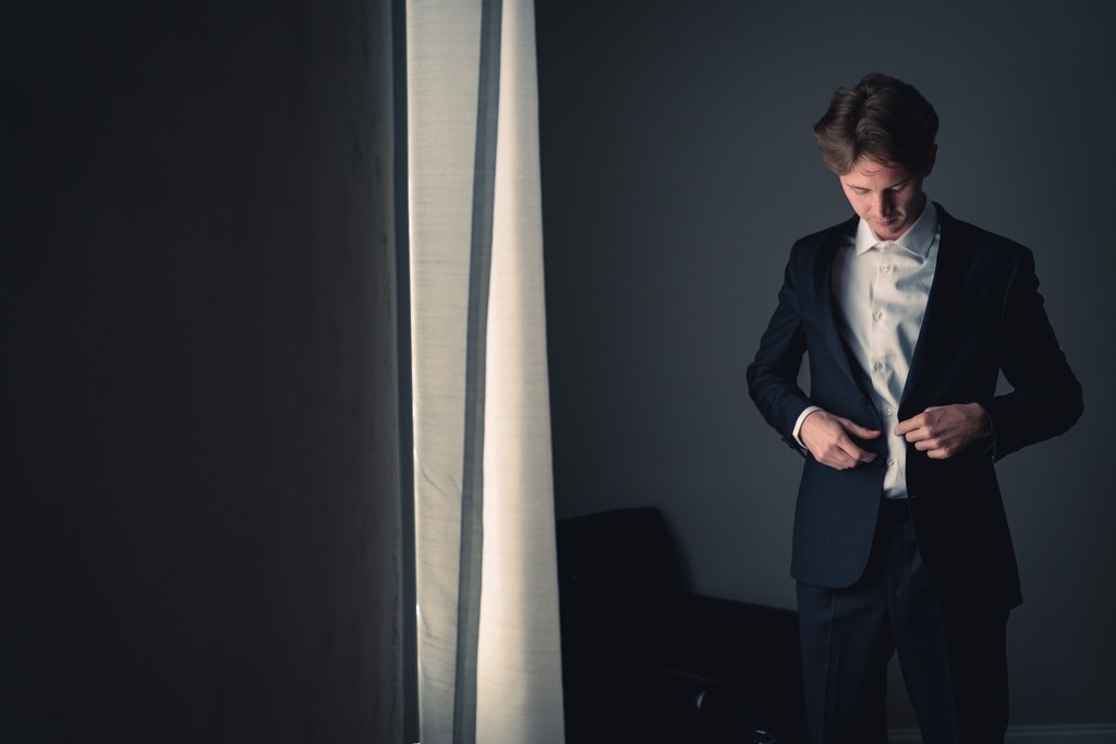 Groom Getting Ready at Ramble Creek Wedding