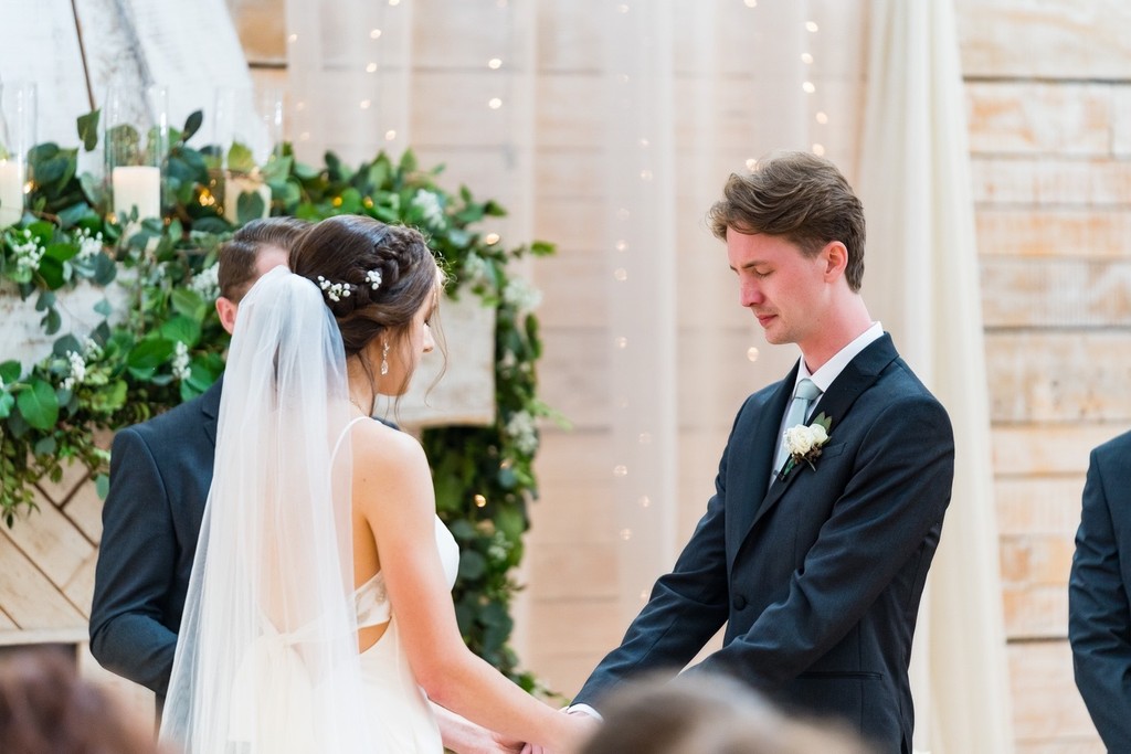 Bride and Groom Exchange Vows at Ramble Creek