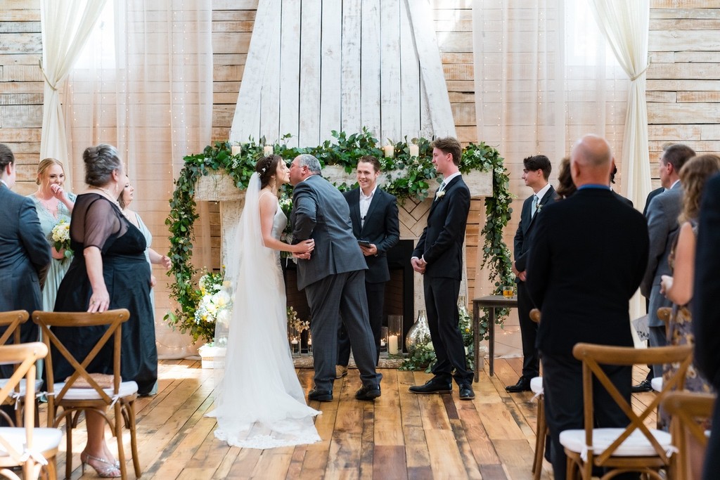 Father Giving Away the Bride at Ramble Creek Wedding