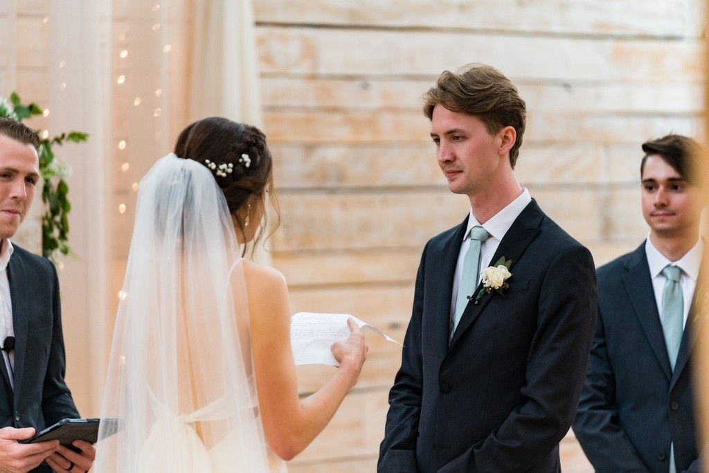 Bride Reads Her Vows at Ramble Creek Wedding