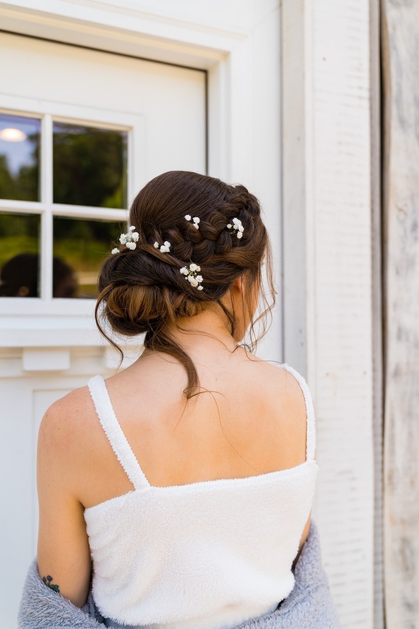 Romantic Bridal Updo at Ramble Creek Wedding