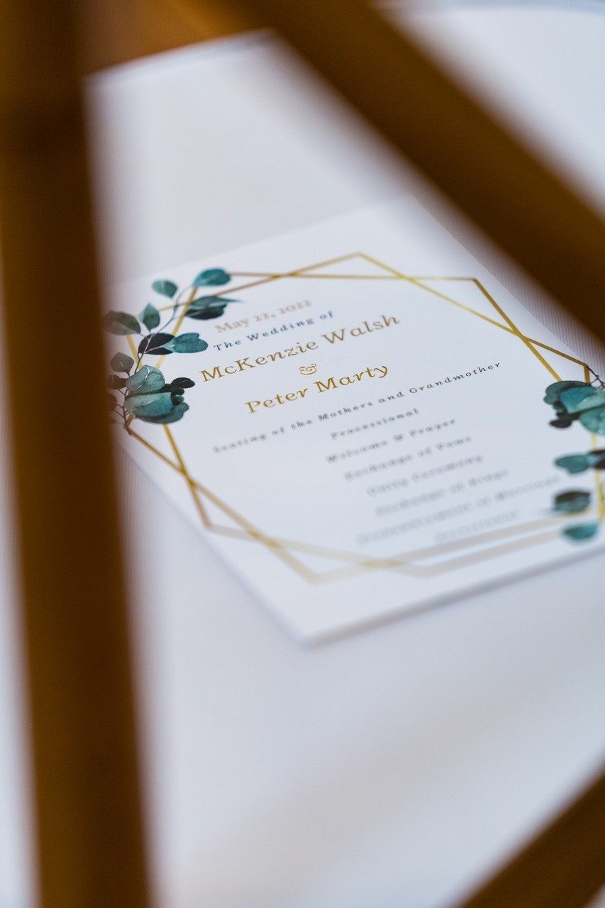 Ramble Creek Wedding Program Detail