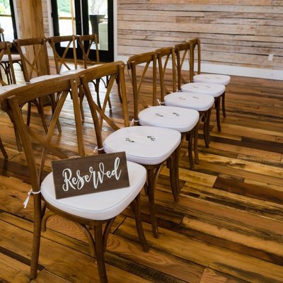 Reserved Seating at Ramble Creek Wedding