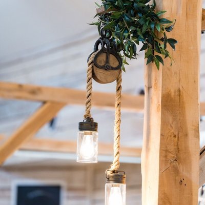 Rustic Lighting Detail at Ramble Creek Wedding Venue
