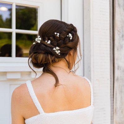 Romantic Bridal Updo at Ramble Creek Wedding