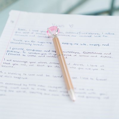 Handwritten Vows at Ramble Creek Wedding