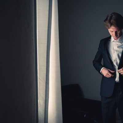 Groom Getting Ready at Ramble Creek Wedding