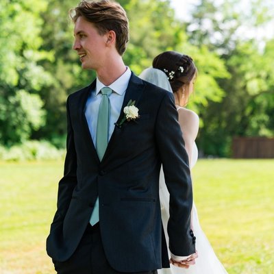 Groom’s Reaction at Ramble Creek Wedding First Touch