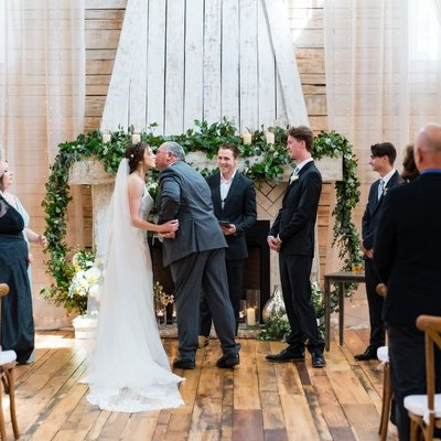 Father Giving Away the Bride at Ramble Creek Wedding