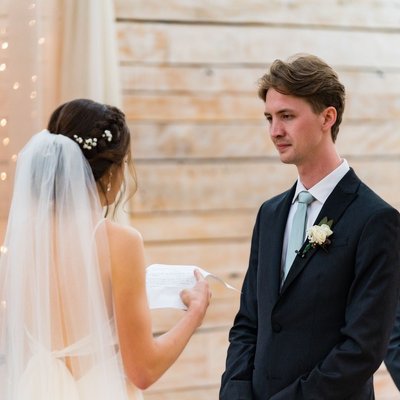 Bride Reads Her Vows at Ramble Creek Wedding