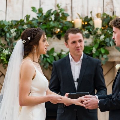 Exchanging Rings at Ramble Creek Wedding