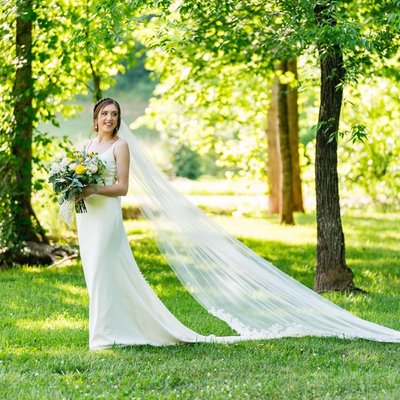  Bride Portrait with Cathedral Veil at Ramble Creek