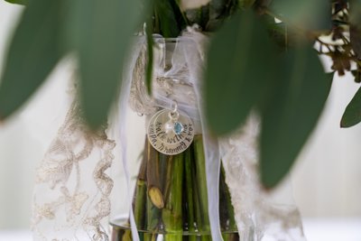 Sentimental Bouquet Charm at Ramble Creek Wedding