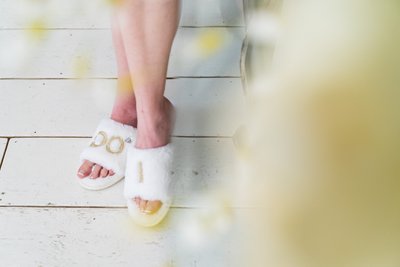 Bridal Slippers for a Ramble Creek Wedding Morning