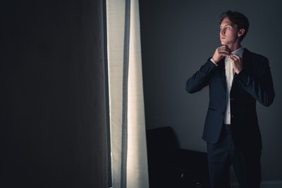 Groom Prepares for Ramble Creek Wedding