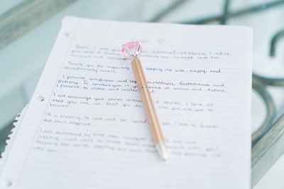 Handwritten Vows at Ramble Creek Wedding