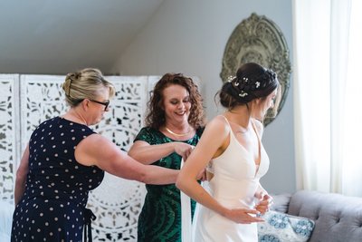 Bridesmaids Assisting the Bride at Ramble Creek