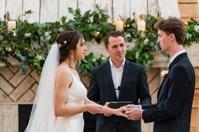 Exchanging Rings at Ramble Creek Wedding
