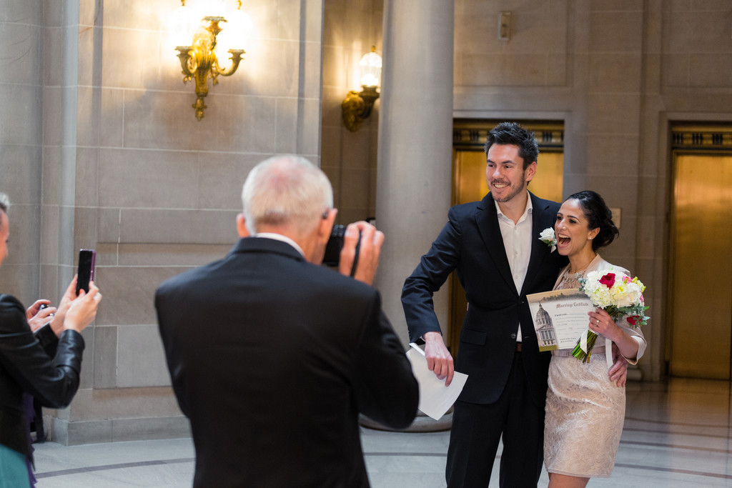 Candid moment after the ceremony in the Rotunda