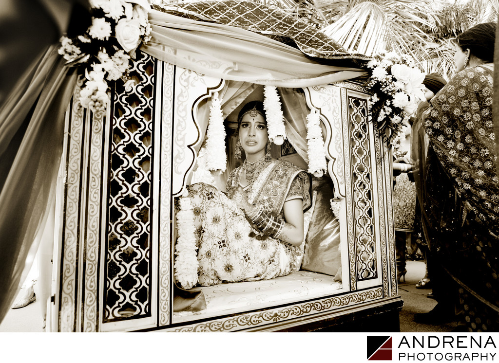 Indian Bride in Doli Beverly Hilton Wedding Photographer