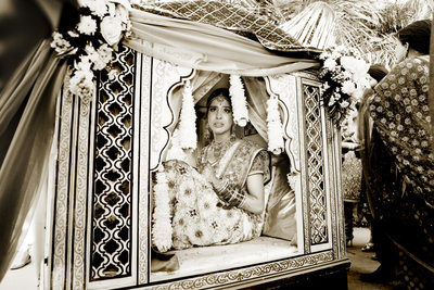 Indian Bride in Doli Beverly Hilton Wedding Photographer