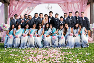 Terranea Indian Wedding Photographer Large Bridal Party