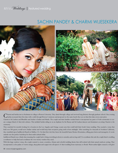 Sri Lankan Wedding Saddlerock Ranch South Asian Bride Magazine
