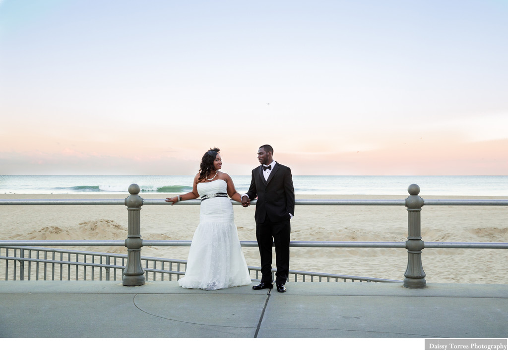 Couple Sunset at Oceanfront Virginia Beach Photographer