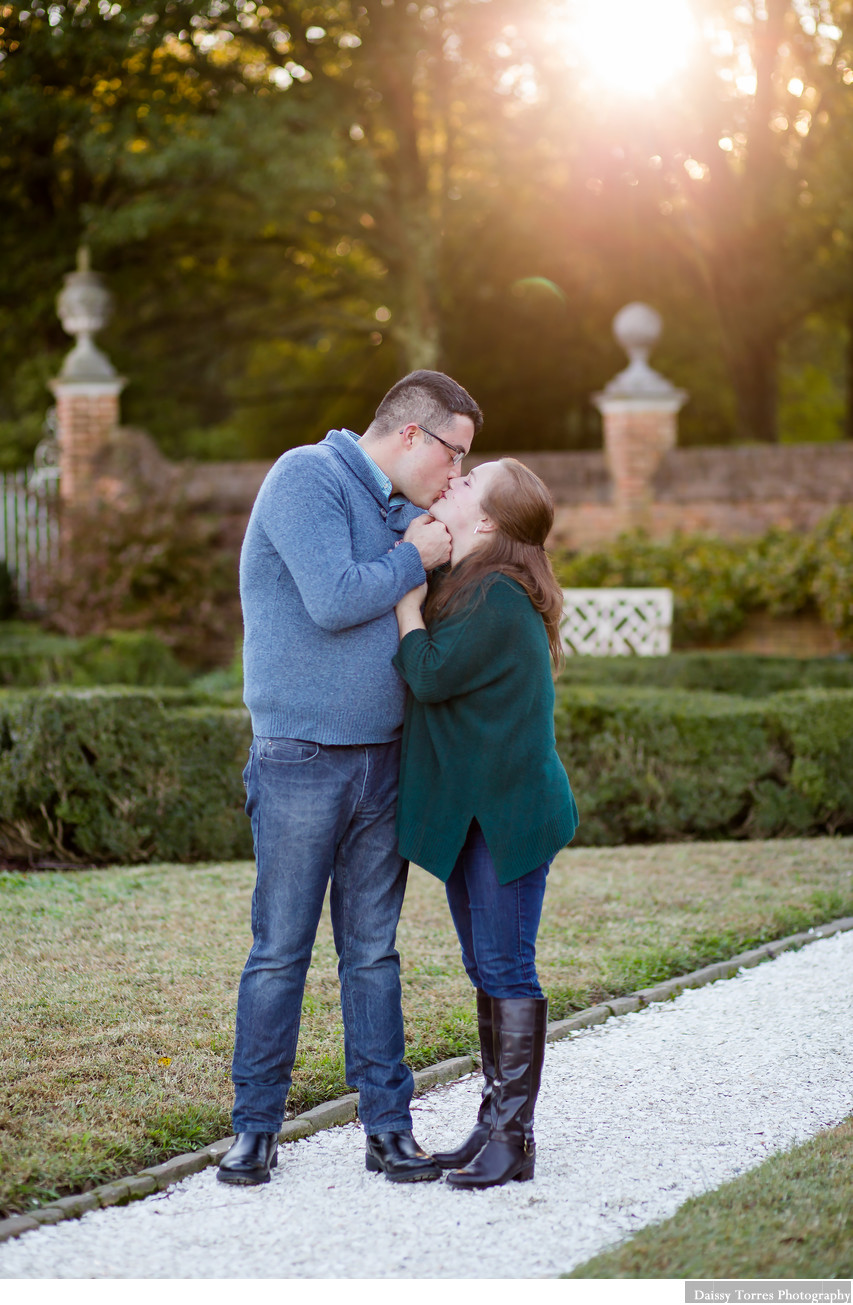 Colonial Williamsburg Golden Hour Engagement Session