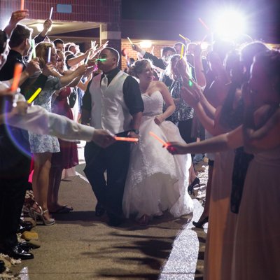 Glow stick exit during Shifting Sand Wedding