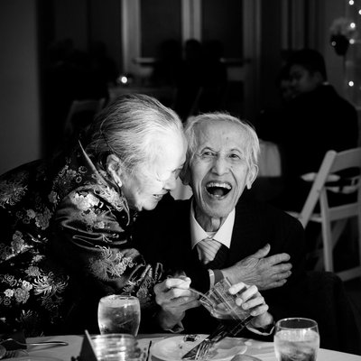 Grandparents  during wedding at the Virginia Aquarium