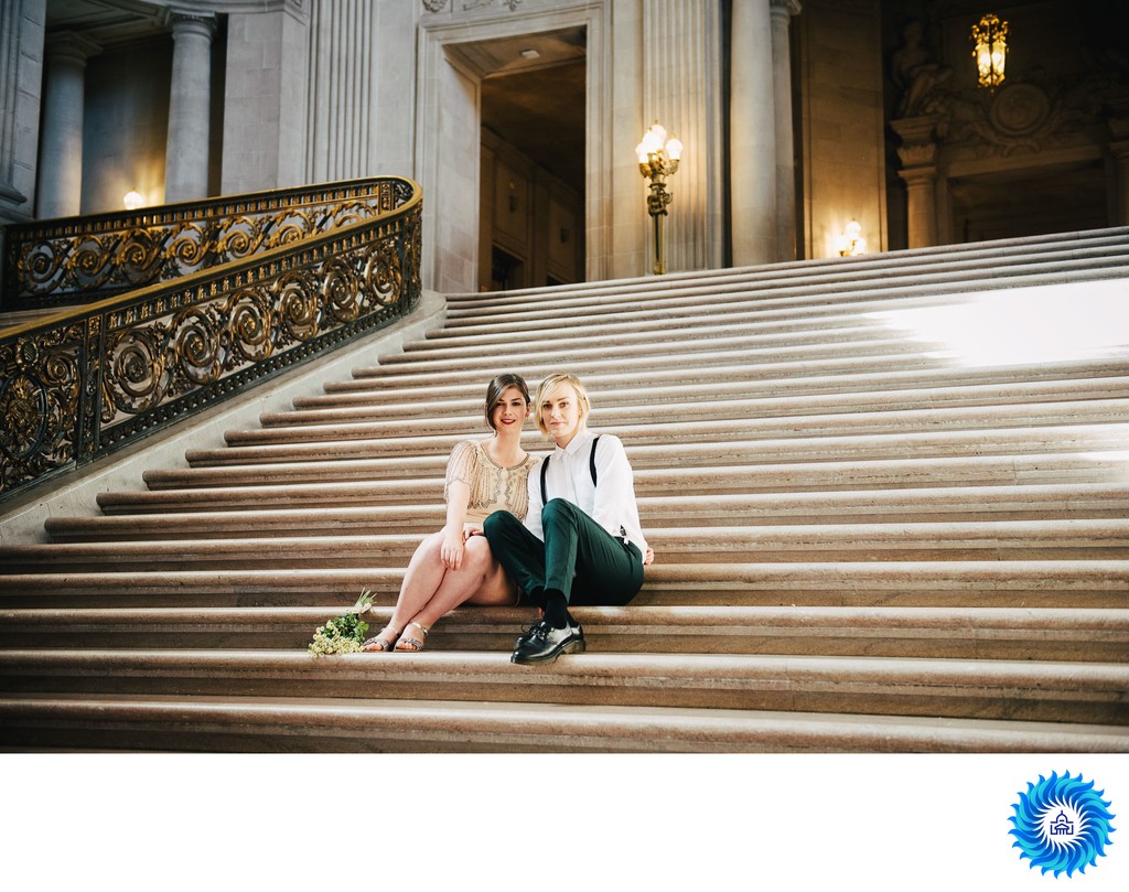 Couple on the Grand Staircase