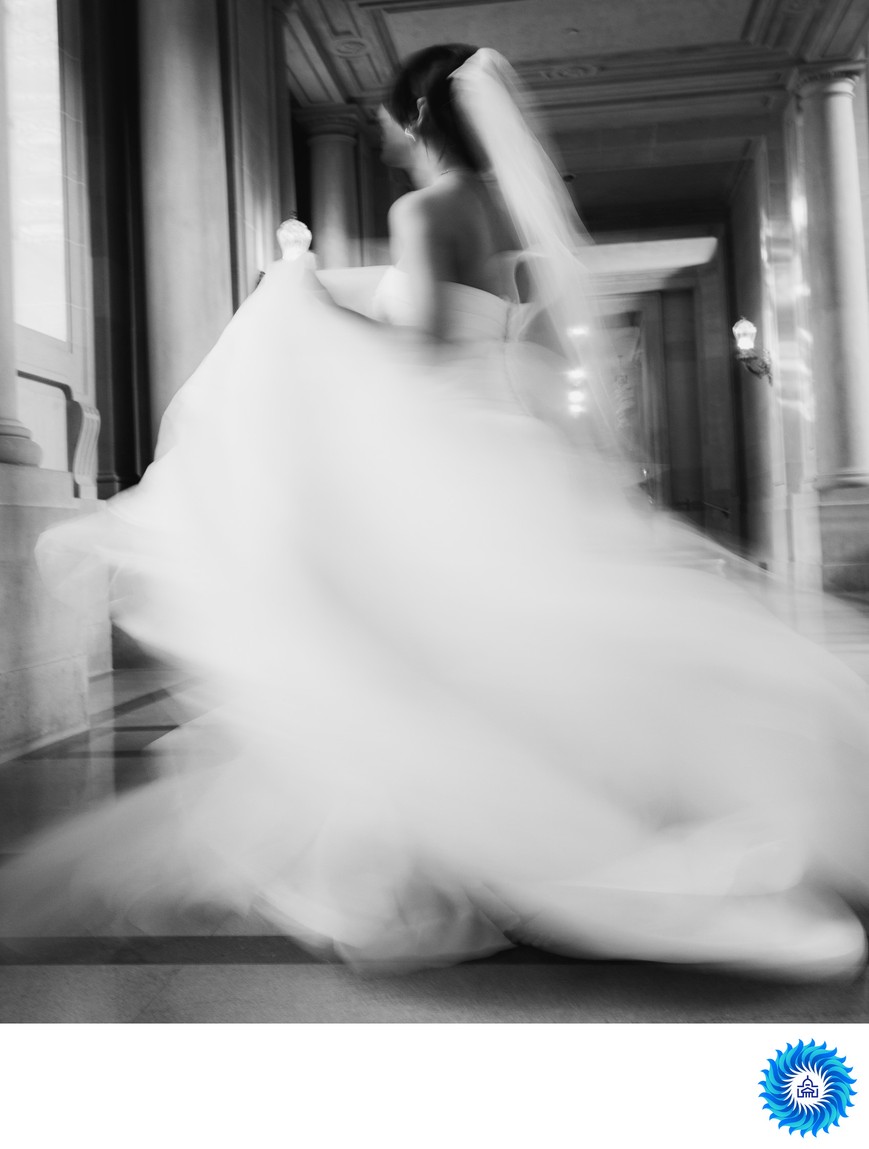 Full Lenght Portrait of SF City Hall Bride