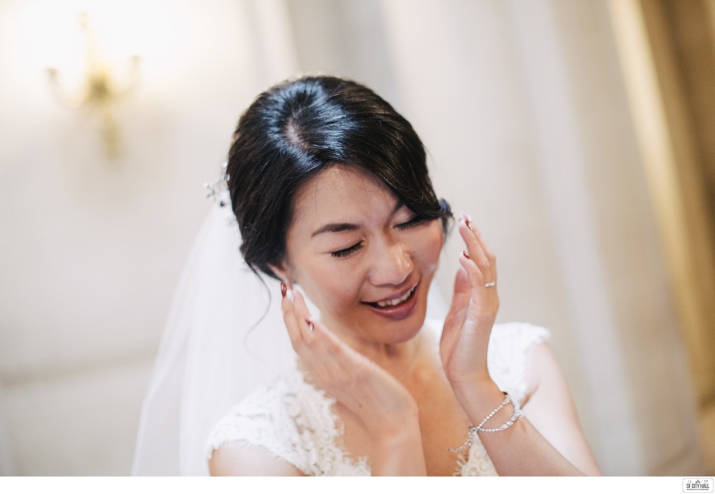 Teary-Eyed Bride at SF City Hall 