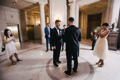 Grooms in Matching Shoes at SF City Hall