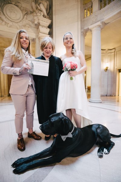 Dog at SF City Hall Wedding