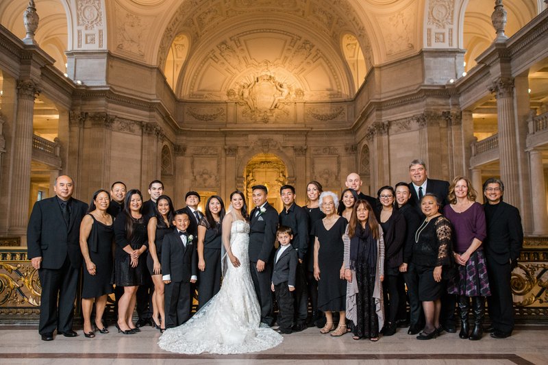 Artificial light group portrait at San Francisco City Hall