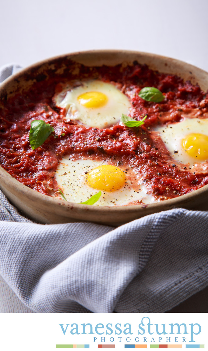 Baked Eggs in Tomato Sauce Vanessa Stump, Photographer