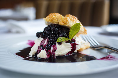 Mascarpone Mousse with Blueberry Compote