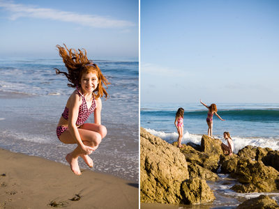 Girls playing at Malibu Beach