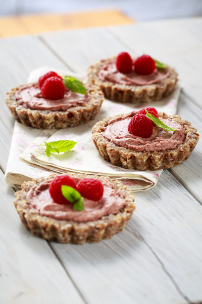Mini Raspberry and Coconut Cream Tarts