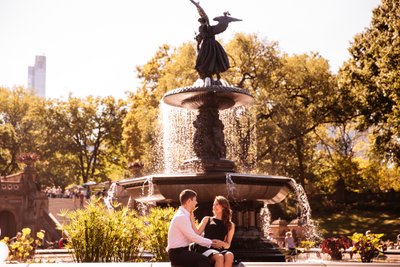 Central Park engagement photo Bethesda Fountain amazing