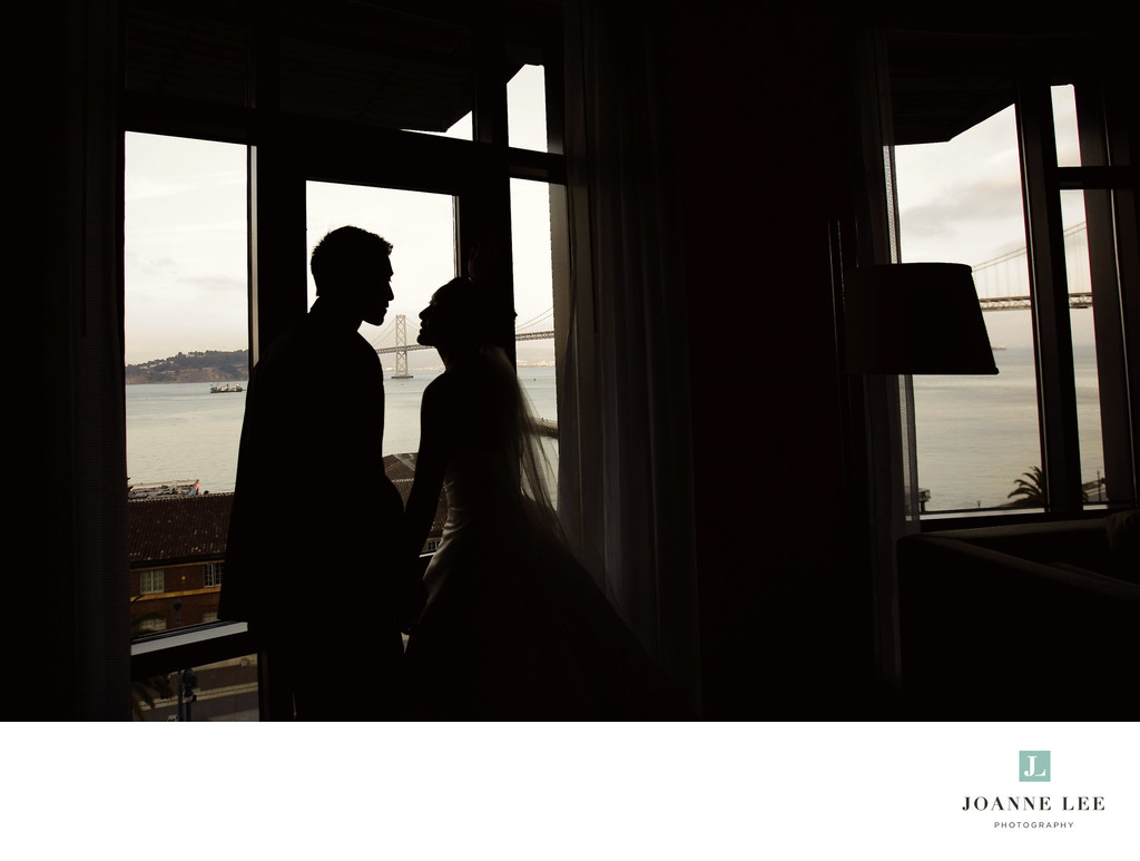 San Francisco Hotel Vitale wedding portrait