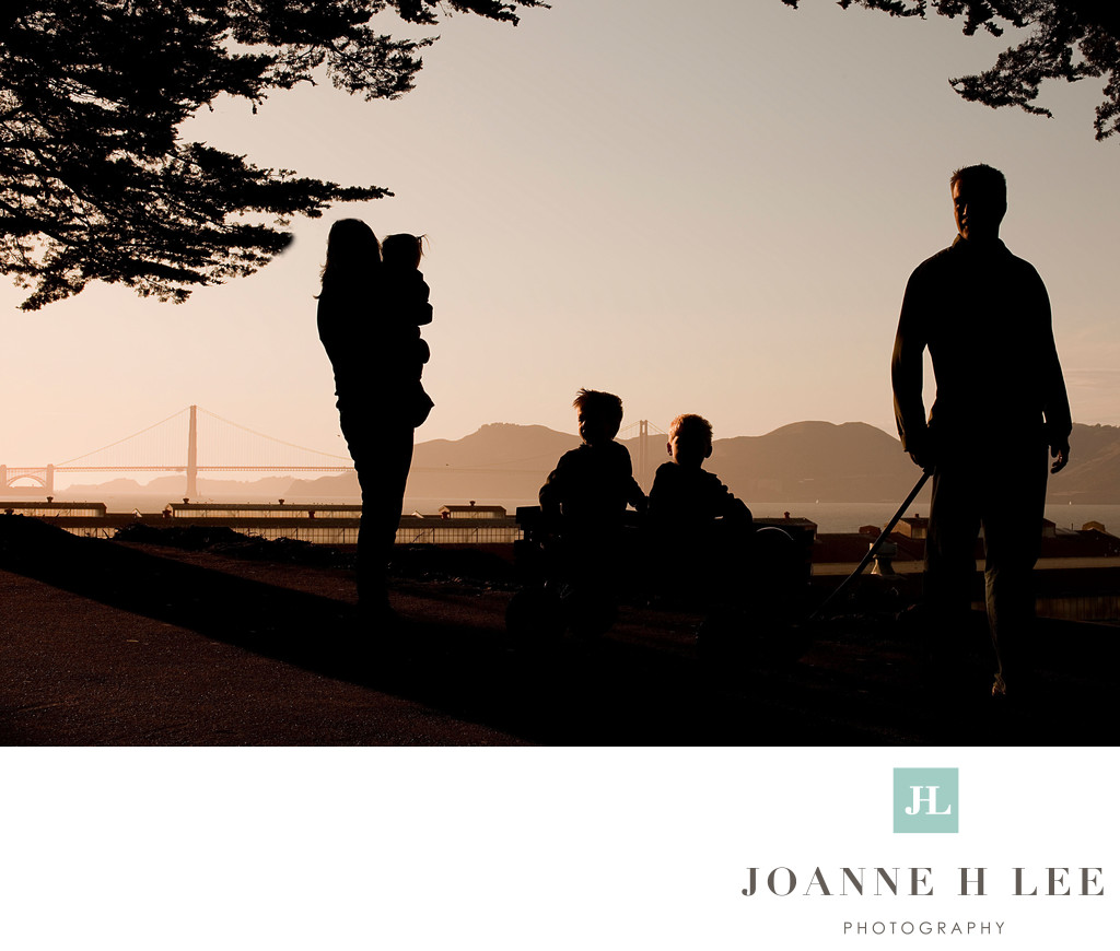 San Francisco family silhouette photo