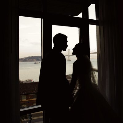 San Francisco Hotel Vitale wedding portrait
